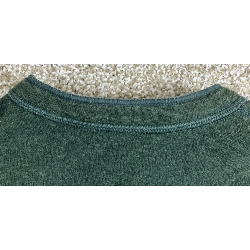 LL Bean Mens River Driver Shirt Forest Green Size Medium‎ Henley Wool Blend